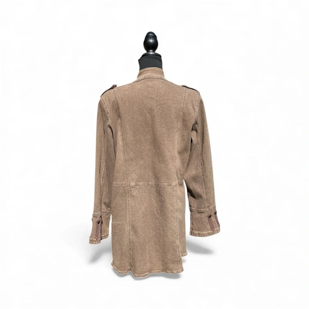 Women's Tan Military Style Suit including jacket S L pants size 10T by D Gilman - Picture 3 of 8